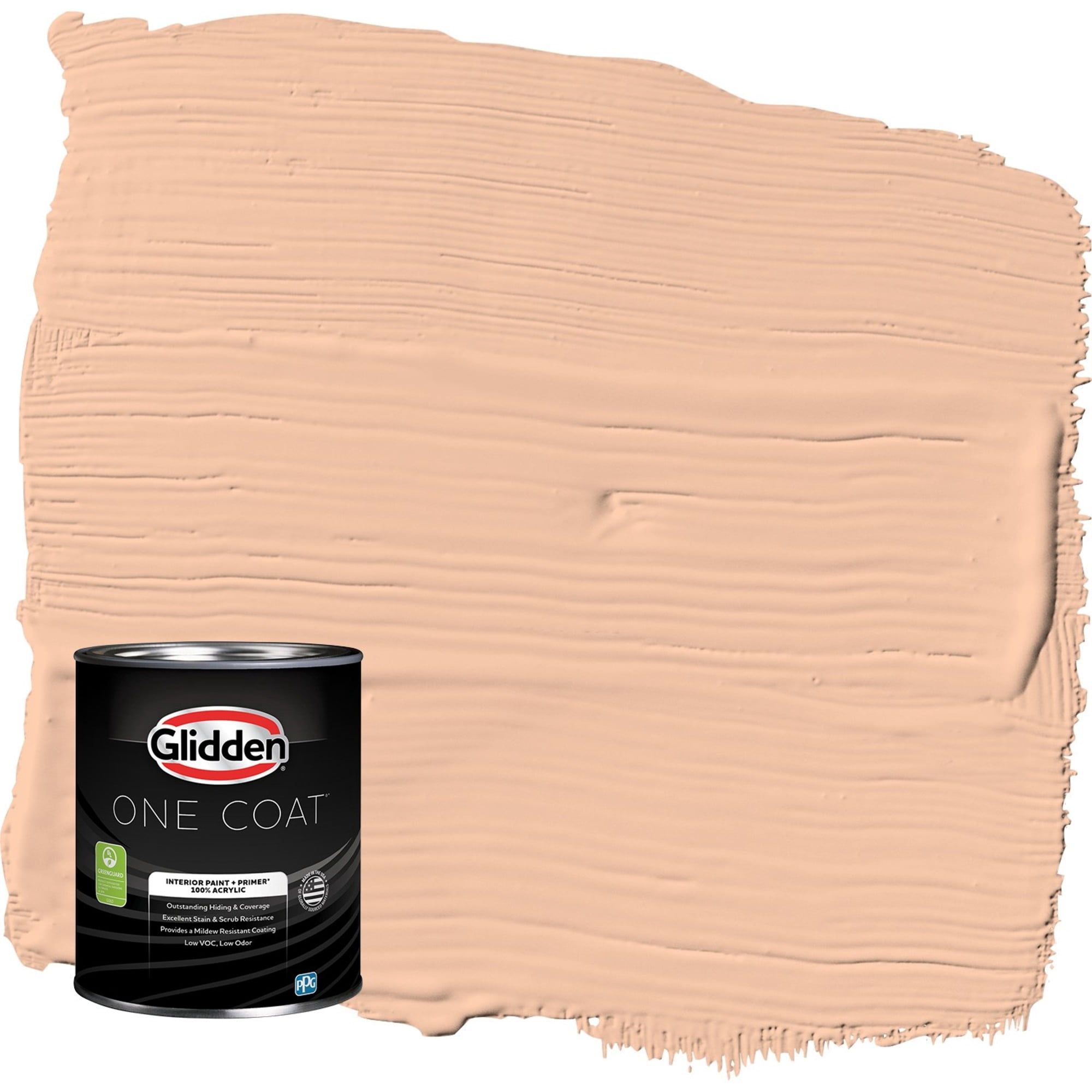 Glidden One Coat Siesta / Orange Flat Interior Paint with Primer, 1 Quart