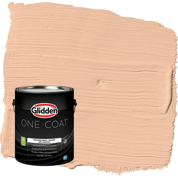 Glidden One Coat Siesta / Orange Eggshell Interior Paint with Primer, 1 Gallon