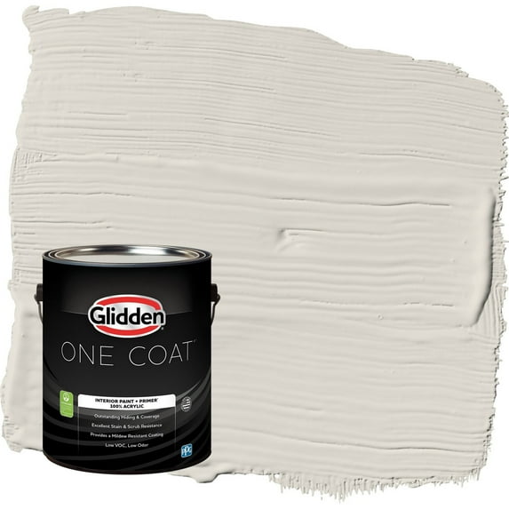 Glidden One Coat Silent Smoke / Beige Eggshell Interior Paint with Primer, 1 Gallon