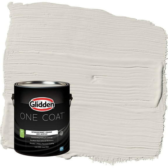 Glidden One Coat Silent Smoke / Beige Eggshell Interior Paint with Primer, 1 Gallon