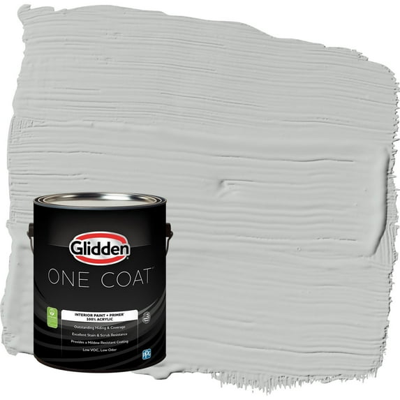 Glidden One Coat Solitary State / Gray Semi-Gloss Interior Paint with Primer, 1 Gallon