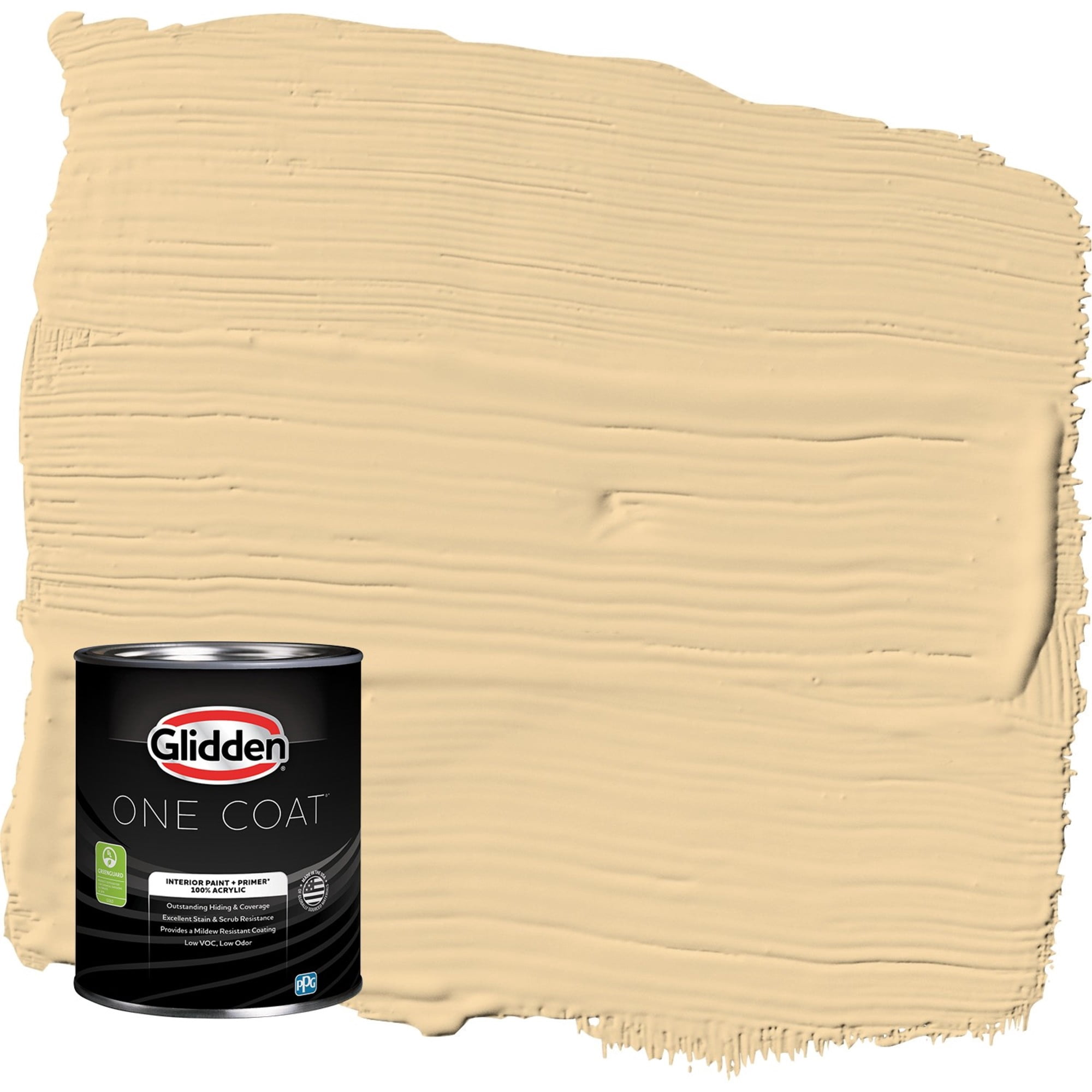 Glidden One Coat Spice is Nice / Yellow Flat Interior Paint with Primer, 1 Quart