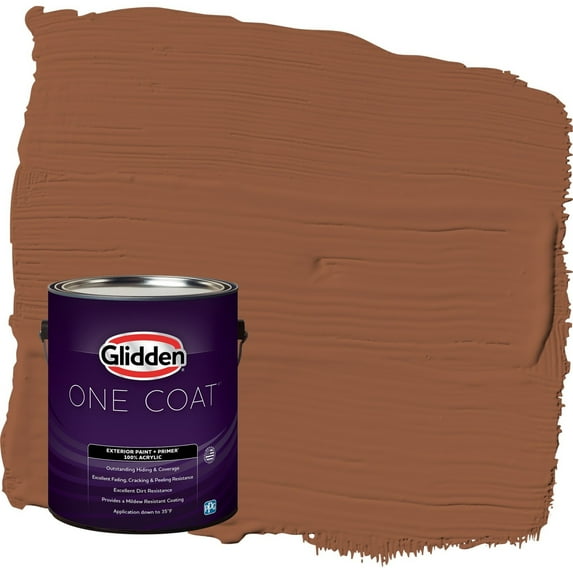 Glidden One Coat Spiced Cider / Orange Semi-Gloss Interior Paint with Primer, 1 Gallon