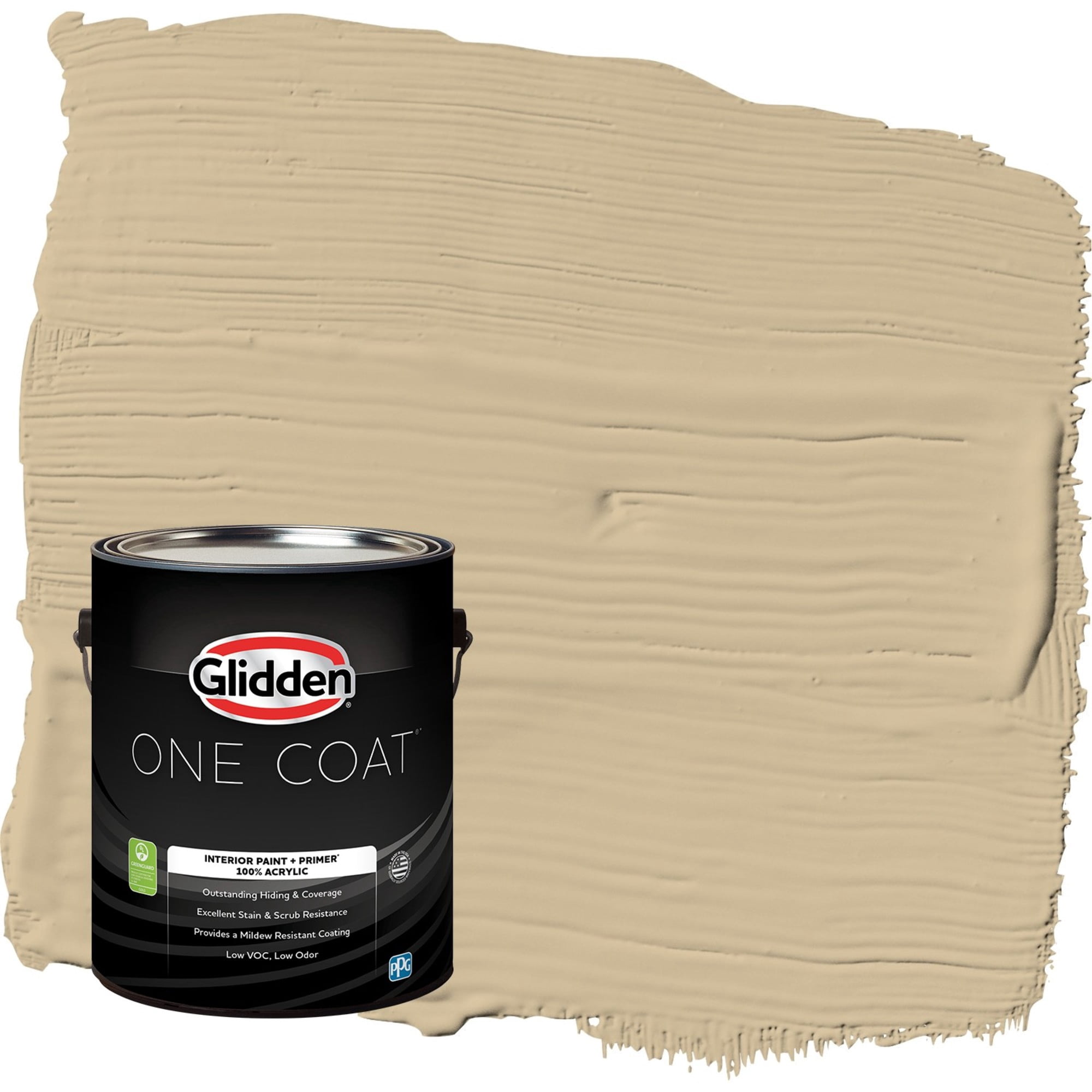Glidden One Coat Spiced Vinegar / Beige Semi-Gloss Interior Paint with Primer, 1 Gallon