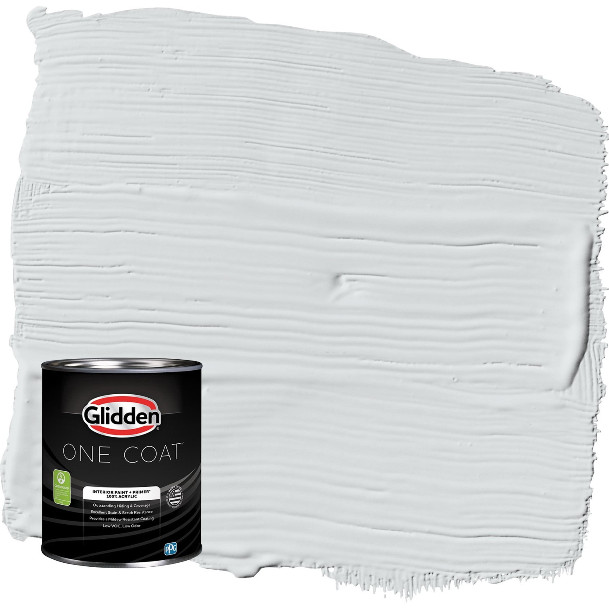 Glidden One Coat Spring Thaw / White Flat Interior Paint with Primer, 1 Quart