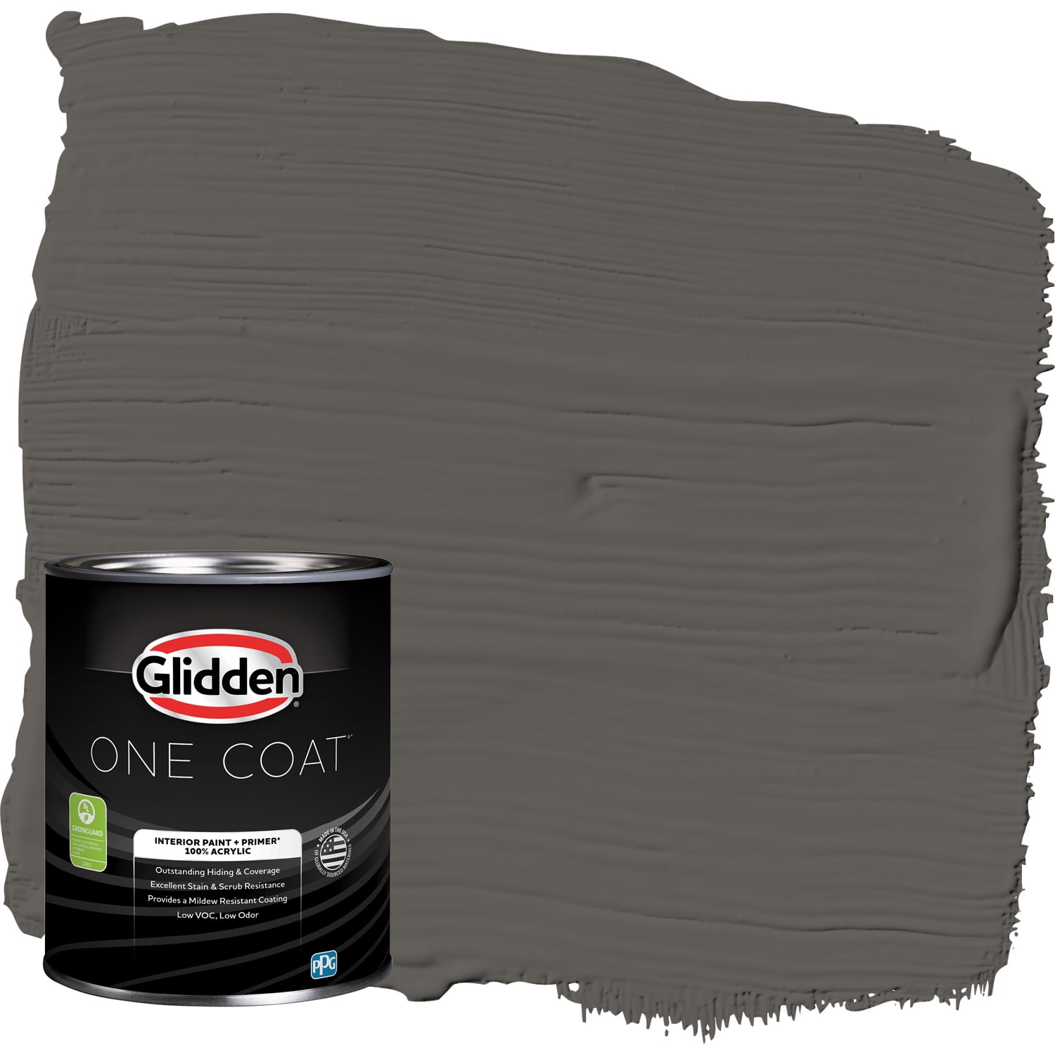 Glidden One Coat Interior Paint and Primer, Stone's Throw / Gray, 1 Quart, Flat