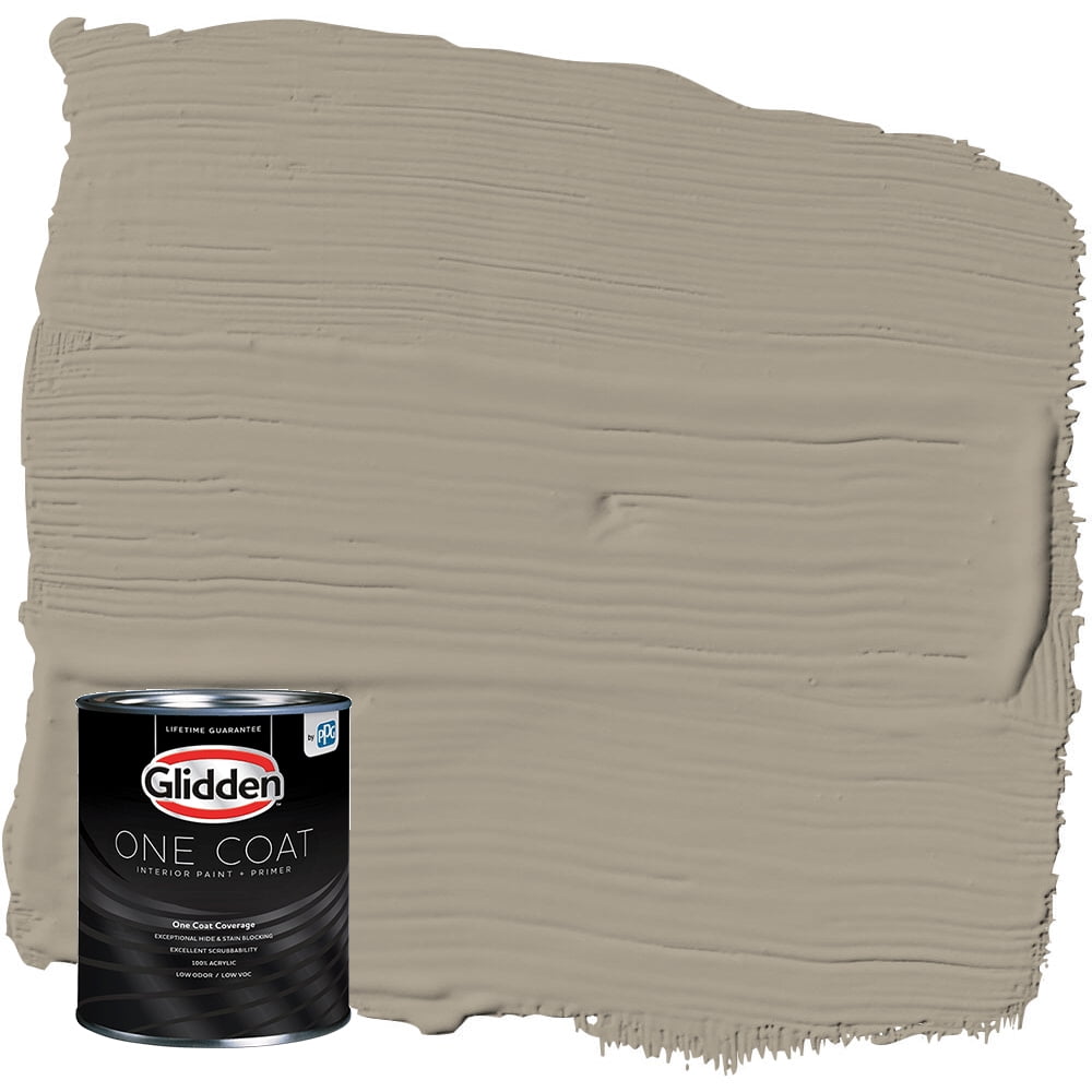 Glidden One Coat Interior Paint and Primer, Stonehenge Greige / Gray, 1-Quart, Eggshell