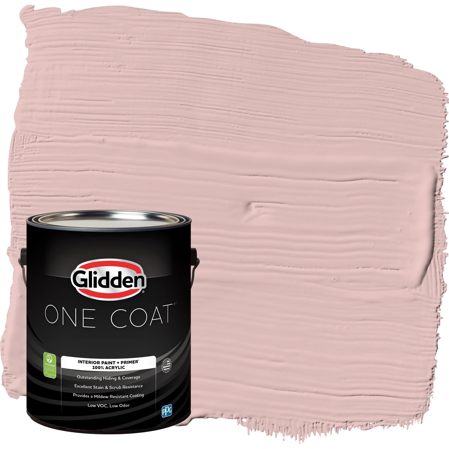 Glidden One Coat Interior Paint and Primer, Strawflower / Pink, Gallon, Eggshell