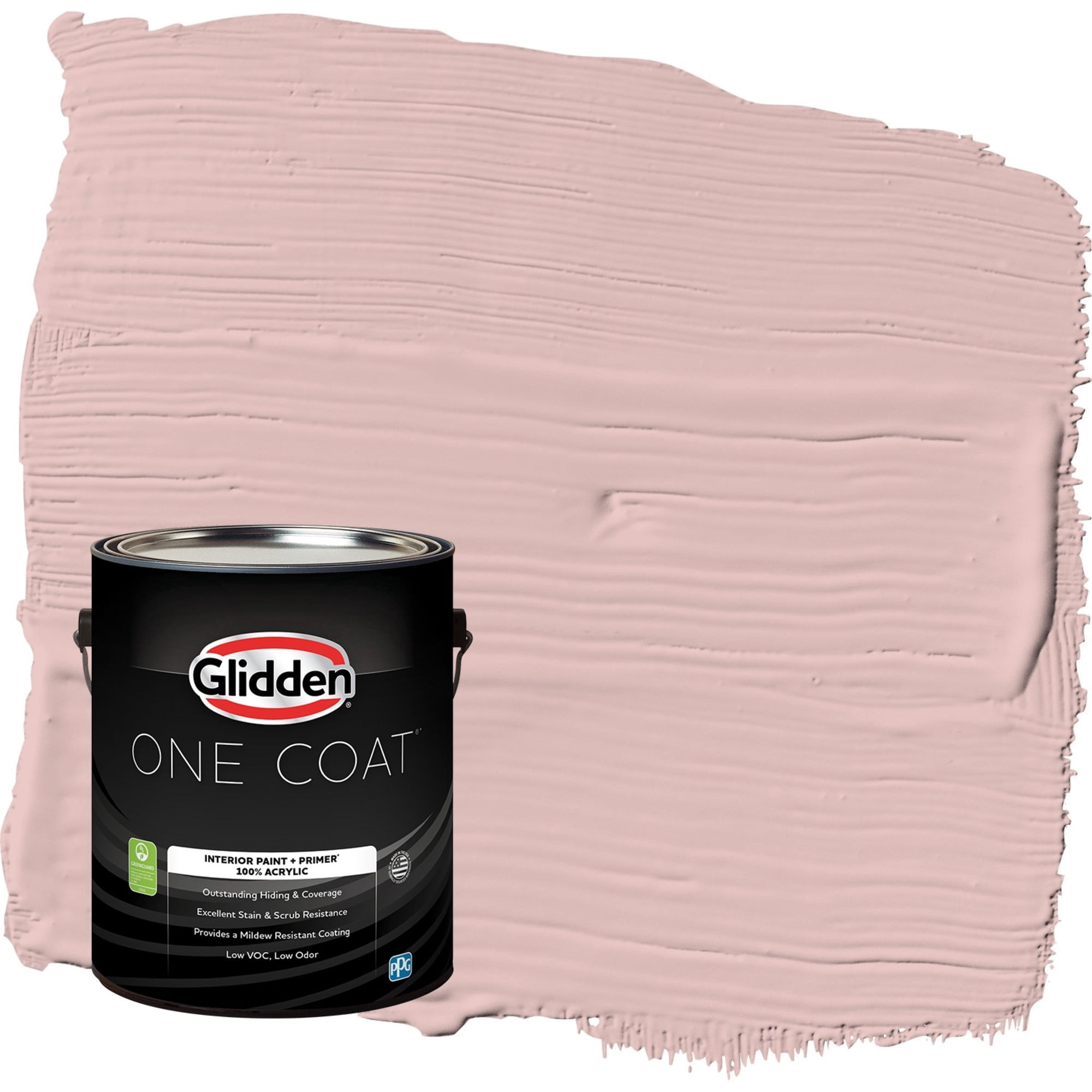 Glidden One Coat Strawflower / Pink Semi-Gloss Interior Paint with Primer, 1 Gallon