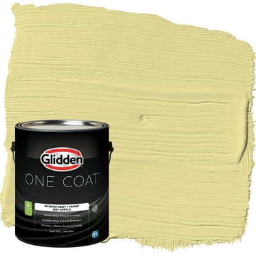 Glidden One Coat Interior Paint and Primer, Subtle Sunshine / Yellow, 1 Gallon, Eggshell