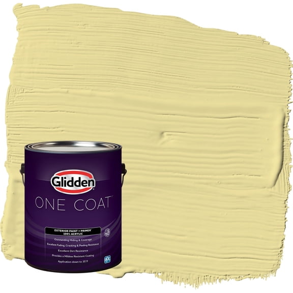 Glidden One Coat Subtle Sunshine / Green Flat Interior Paint with Primer, 1 Gallon