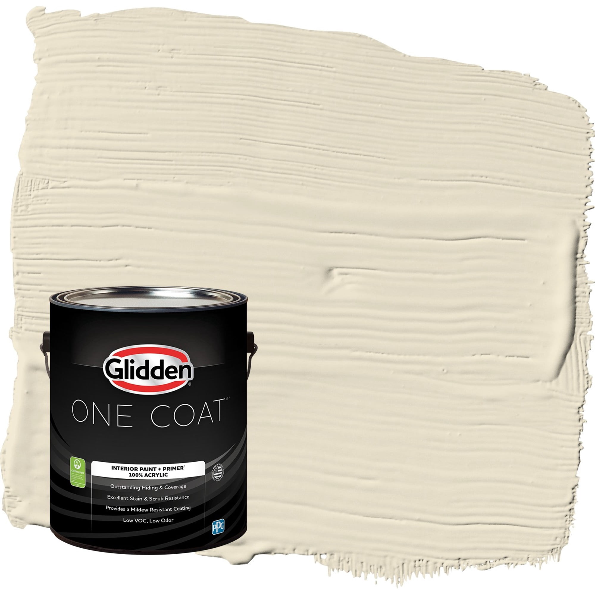 Glidden One Coat Sugar Cookie / Off-White Semi-Gloss Interior Paint with Primer, 1 Gallon