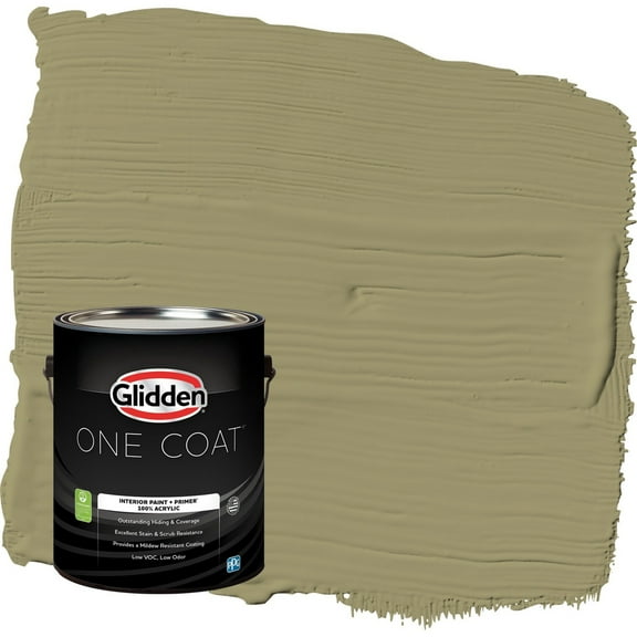 Glidden One Coat Sweet Annie / Green Eggshell Interior Paint with Primer, 1 Gallon