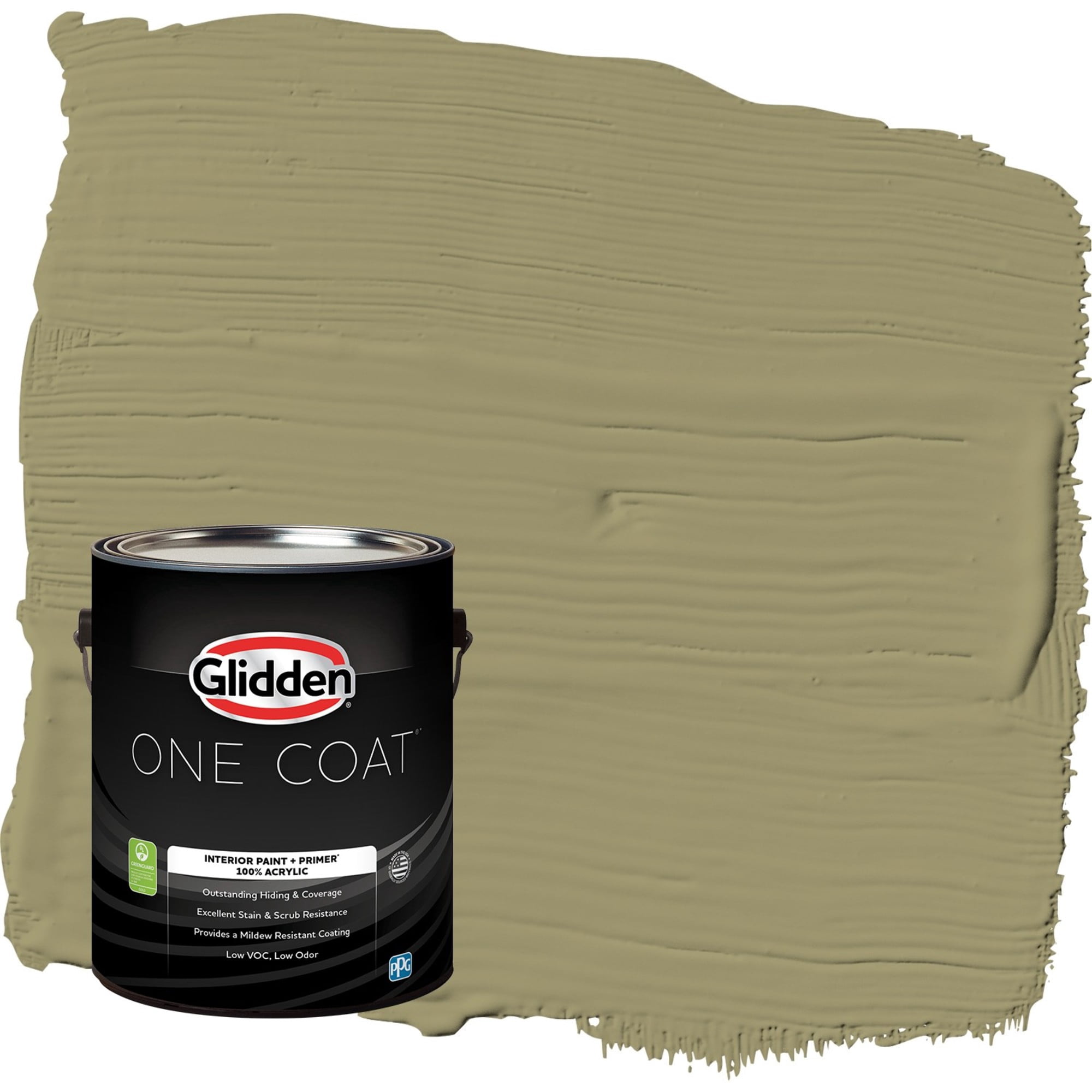 Glidden One Coat Sweet Annie / Green Flat Interior Paint with Primer, 1 Gallon