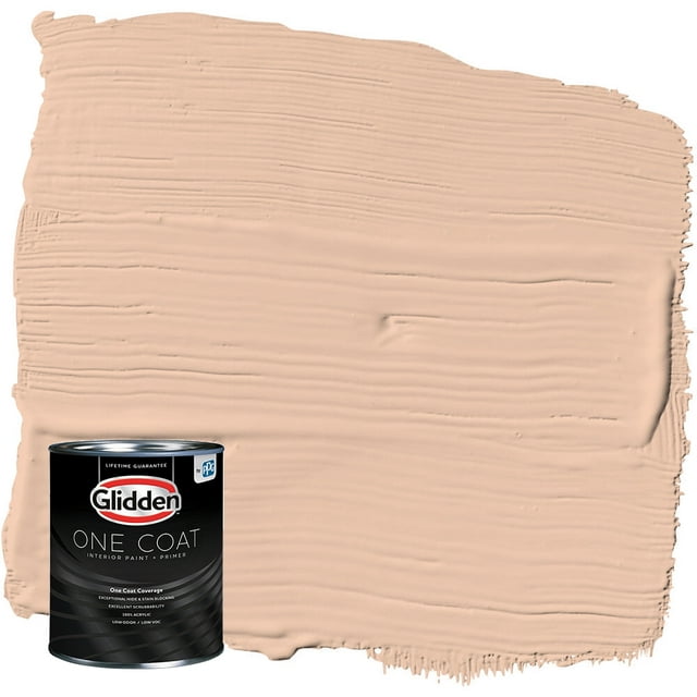 Glidden One Coat Interior Paint and Primer, Tantalizing Tan / Orange, 1Quart, Flat