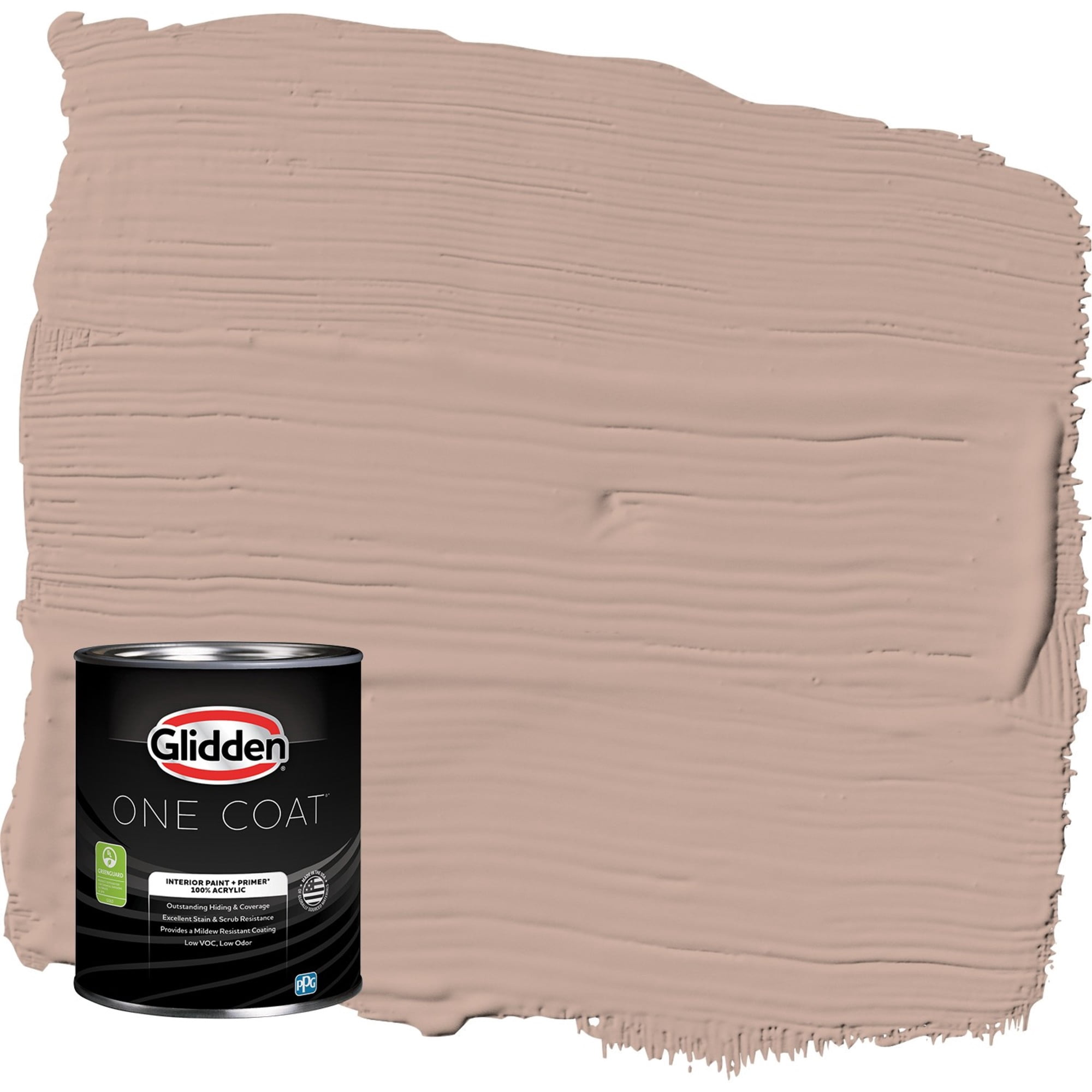 Glidden One Coat Taupe Tapestry / Beige Flat Interior Paint with Primer, 1 Quart