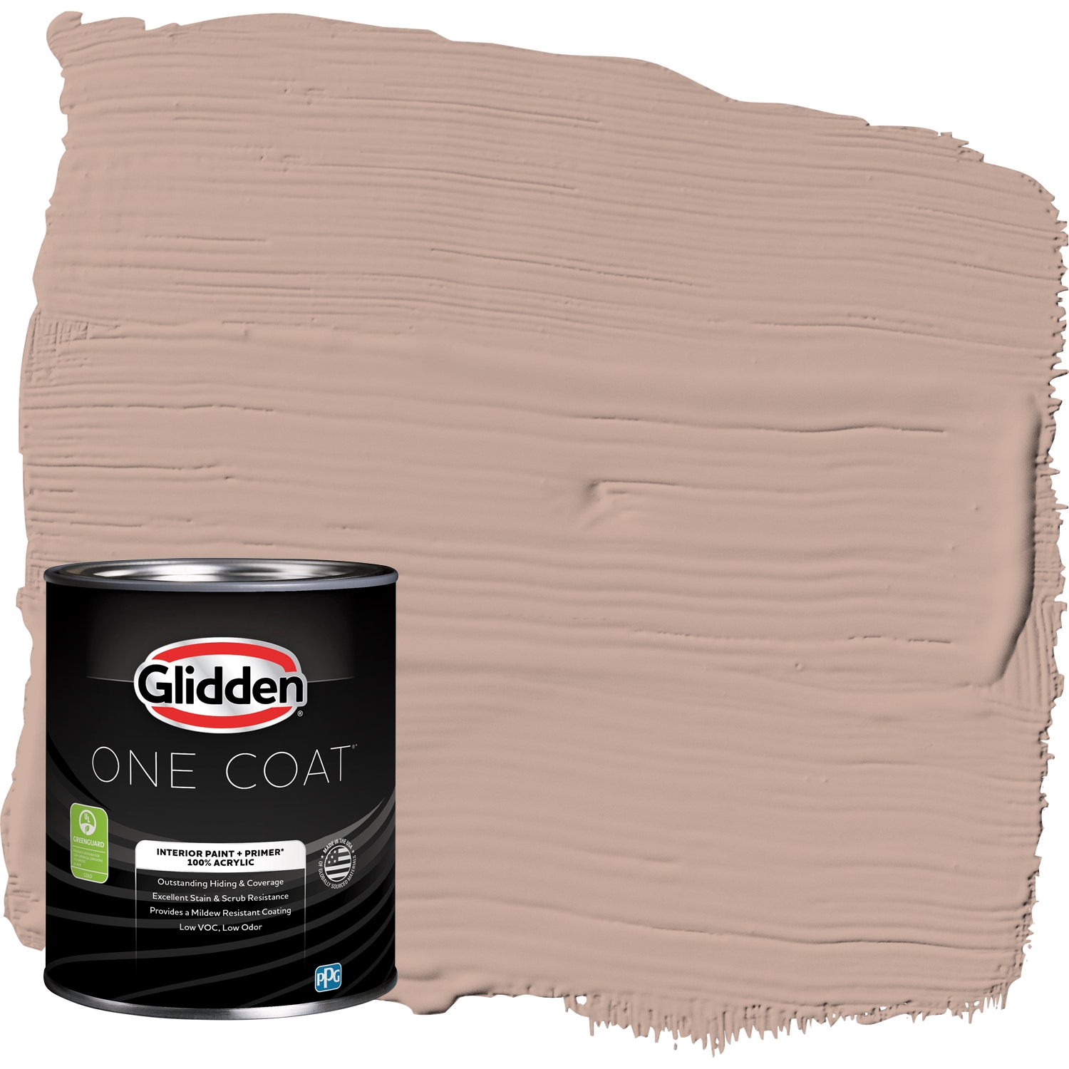 Glidden One Coat Interior Paint and Primer, Taupe Tapestry / Orange, 1Quart, SemiGloss