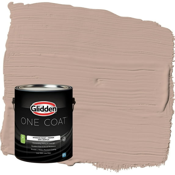 Glidden One Coat Taupe Tapestry / Beige Eggshell Interior Paint with Primer, 1 Gallon