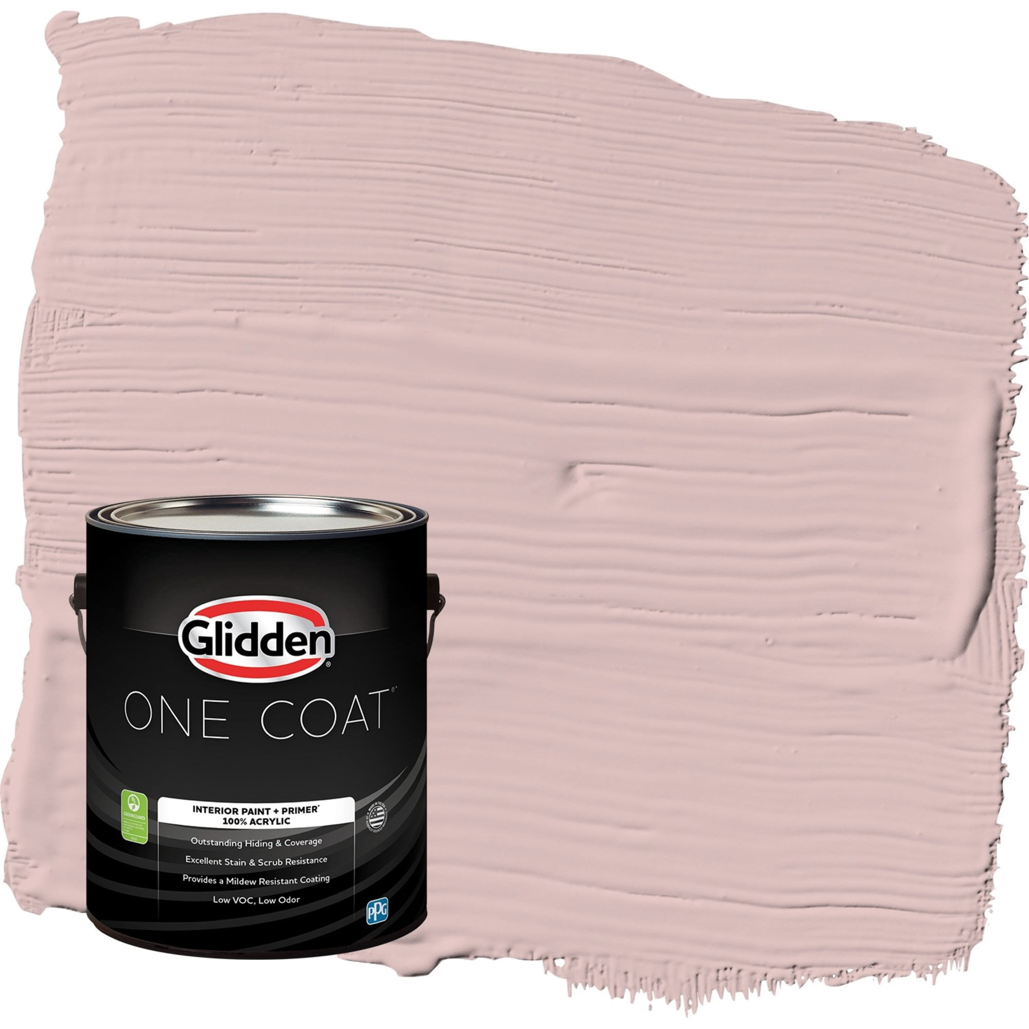 Glidden One Coat Tea Time / Pink Flat Interior Paint with Primer, 1 Gallon