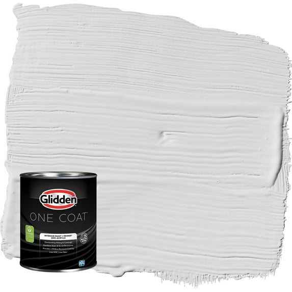 Glidden One Coat Thin Ice / Gray Eggshell Interior Paint with Primer, 1 Quart