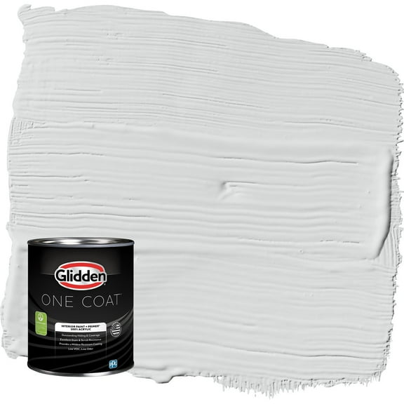Glidden One Coat Thin Ice / Gray Flat Interior Paint with Primer, 1 Quart