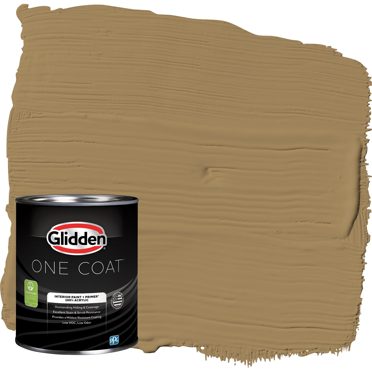 Glidden One Coat Interior Paint and Primer, Timber Beam / Beige, 1-Quart, Flat