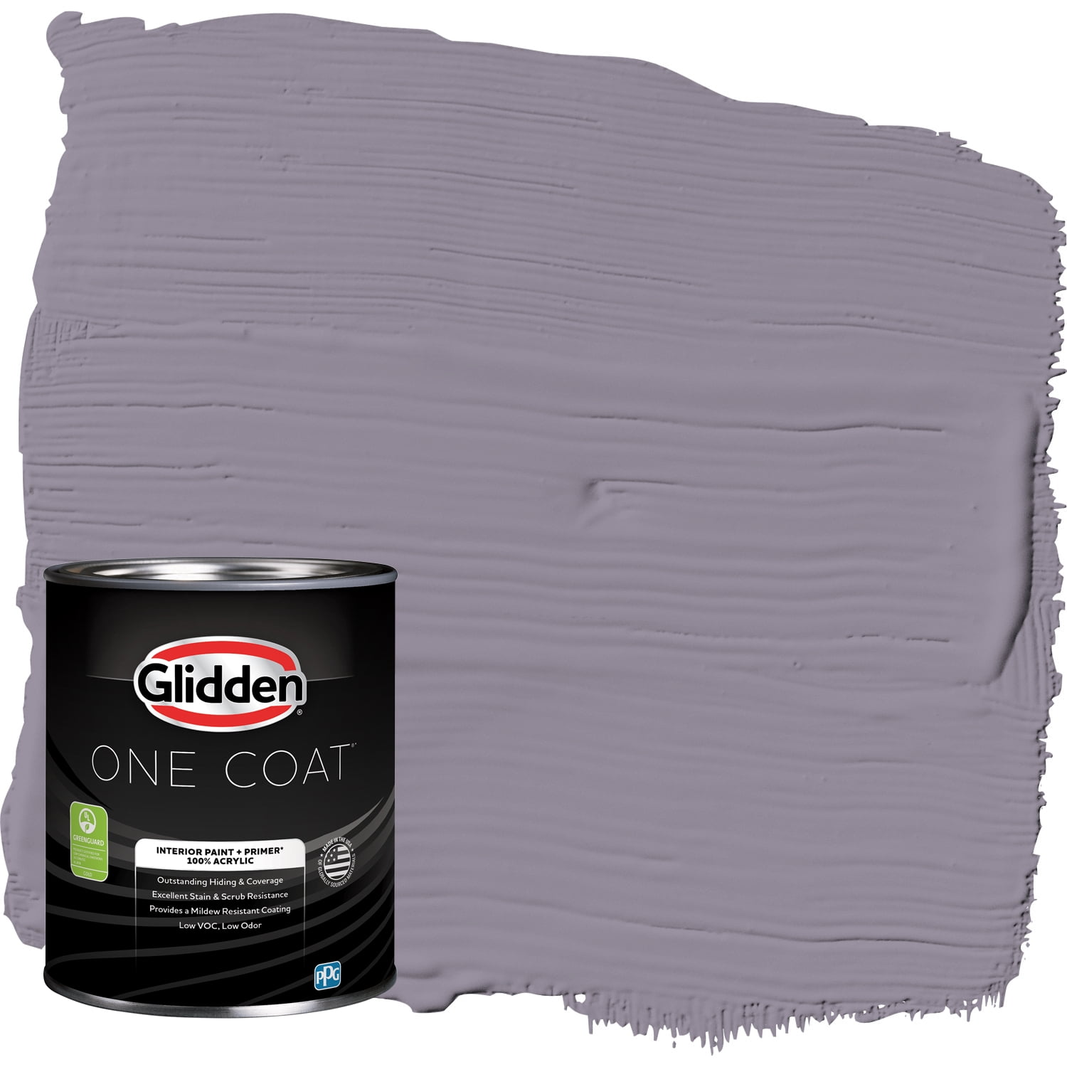Glidden One Coat Interior Paint and Primer, Tin Lizzie / Purple, 1-Quart, Eggshell
