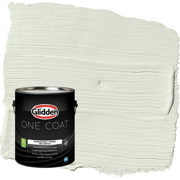 Glidden One Coat Touch of Lime / Green Semi-Gloss Interior Paint with Primer, 1 Gallon