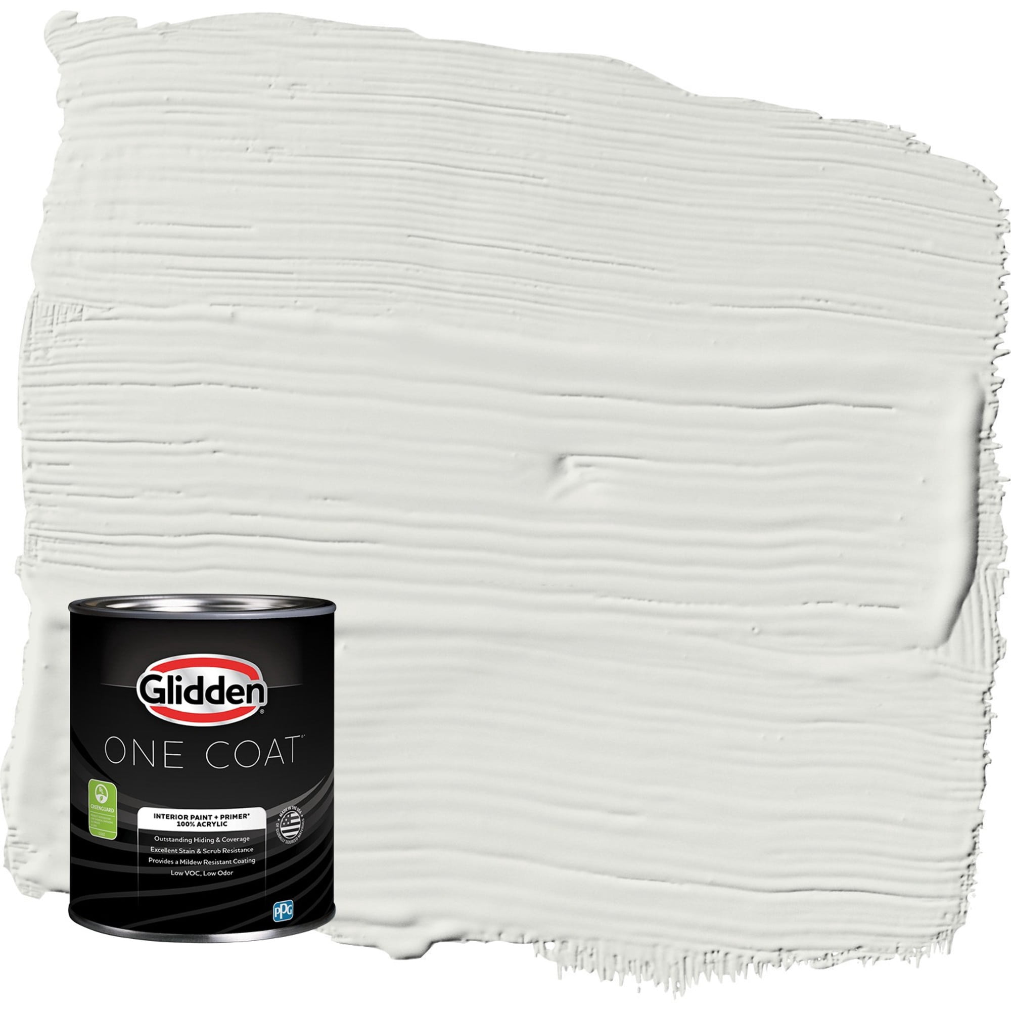 Glidden One Coat Tundra Frost / Grey Eggshell Interior Paint with Primer, 1 Quart