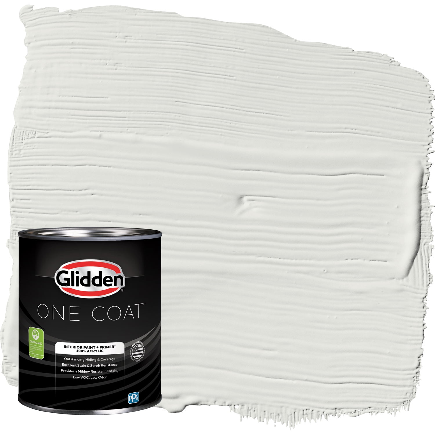 Glidden One Coat Interior Paint and Primer, Tundra Frost / White, 1 Quart, Eggshell
