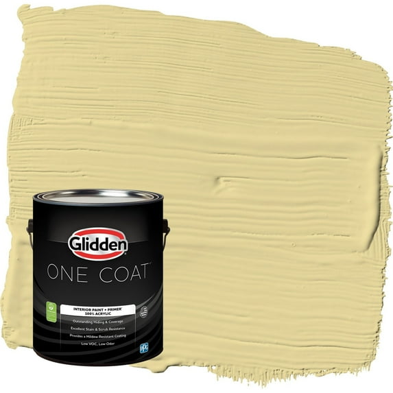 Glidden One Coat Twinkle Toes / Green Semi-Gloss Interior Paint with Primer, 1 Gallon