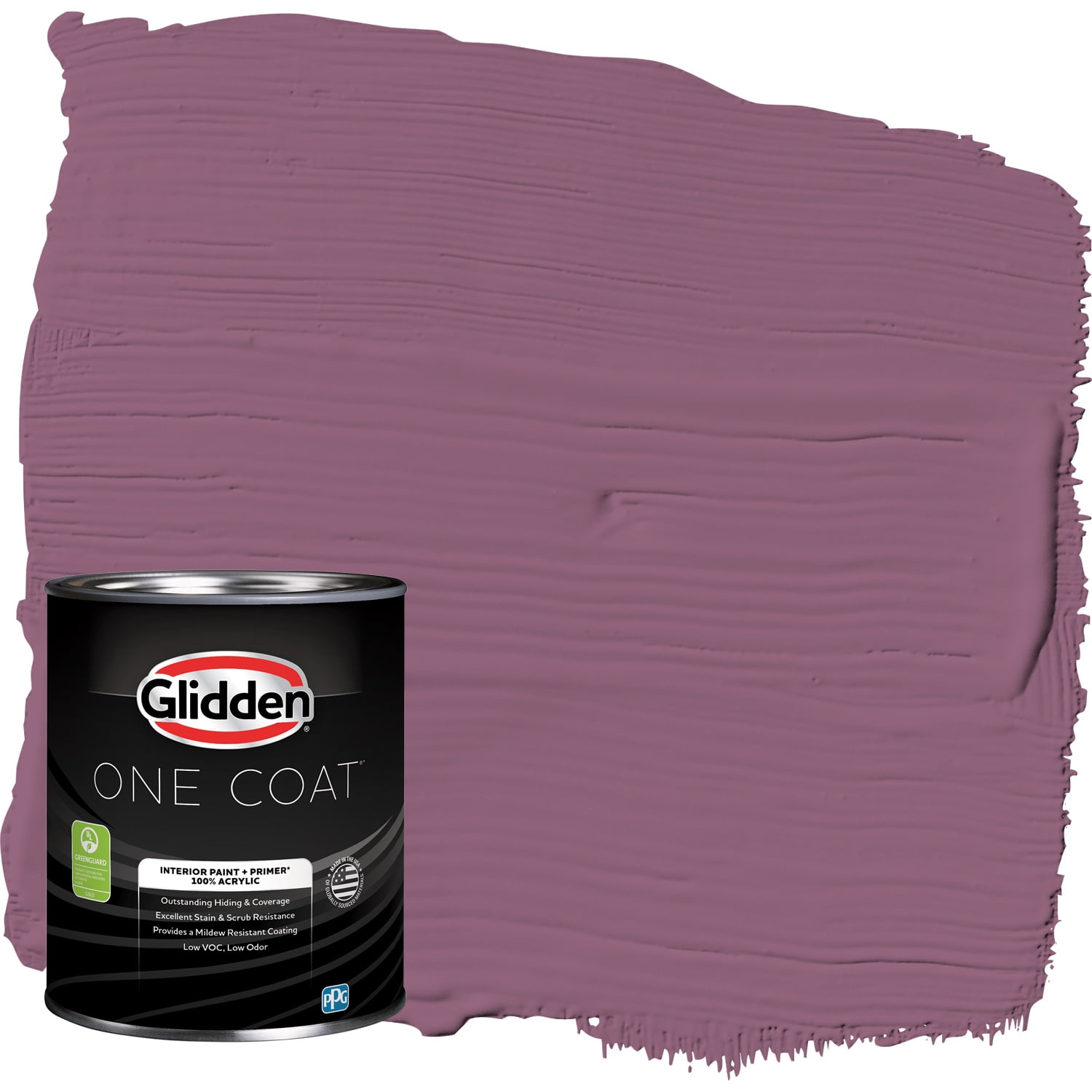 Glidden One Coat Interior Paint and Primer, Victorian Plum / Purple, 1-Quart, Semi-Gloss