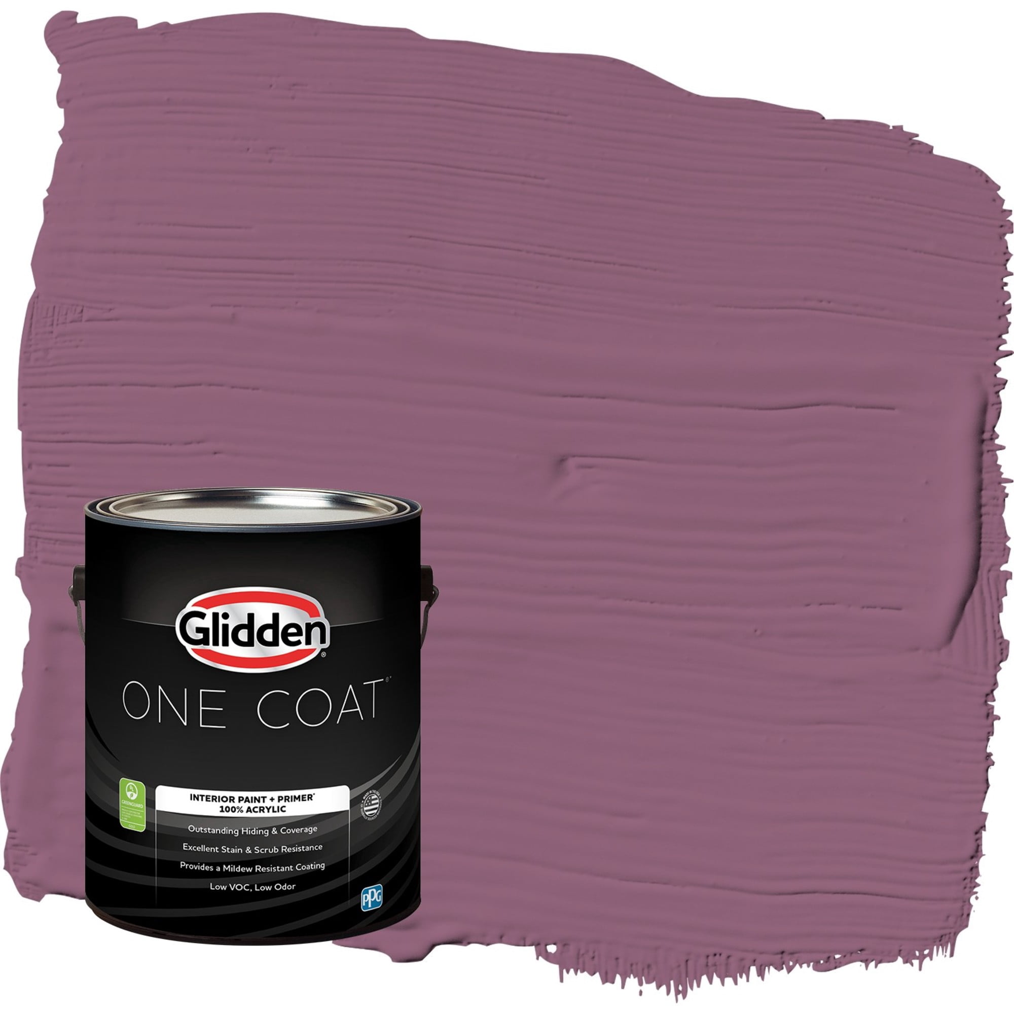 Glidden One Coat Victorian Plum / Purple Semi-Gloss Interior Paint with Primer, 1 Gallon