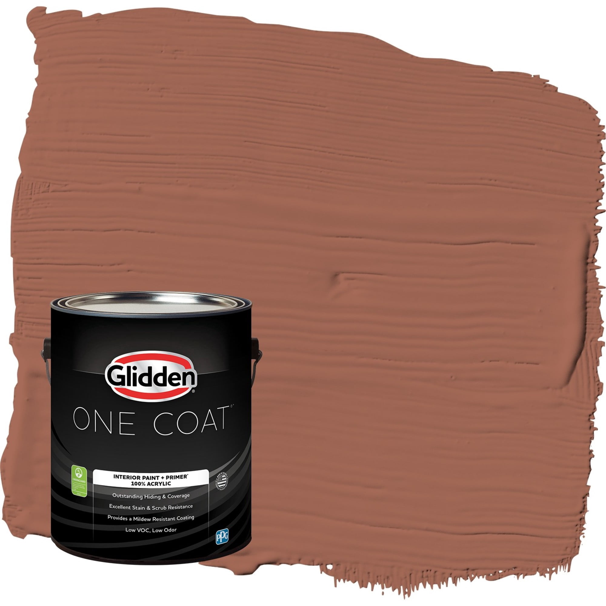 Glidden One Coat Warm Up / Orange Semi-Gloss Interior Paint with Primer, 1 Gallon
