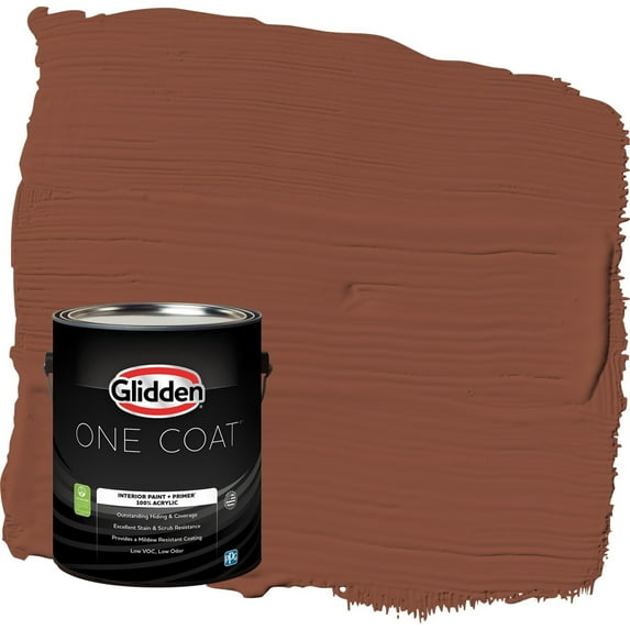 Glidden One Coat Warm Wassail / Orange Semi-Gloss Interior Paint with Primer, 1 Gallon