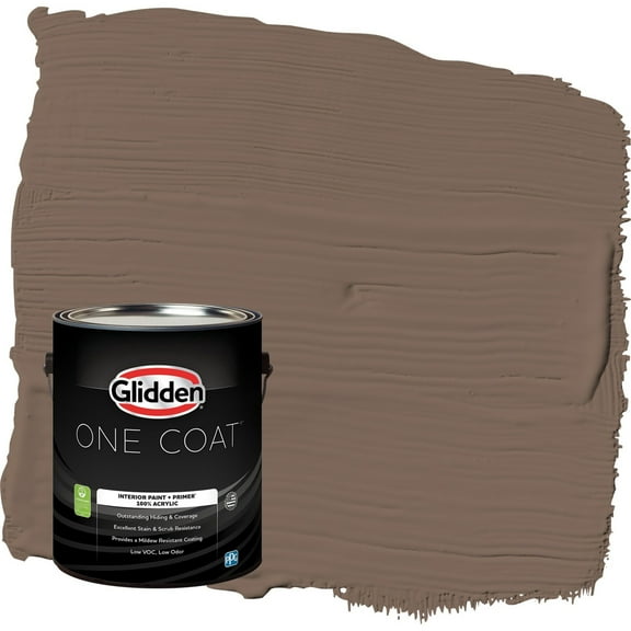 Glidden One Coat Warrior / Brown Eggshell Interior Paint with Primer, 1 Gallon