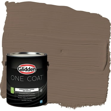 Glidden One Coat Interior Paint and Primer, Warrior / Brown, Gallon, Eggshell