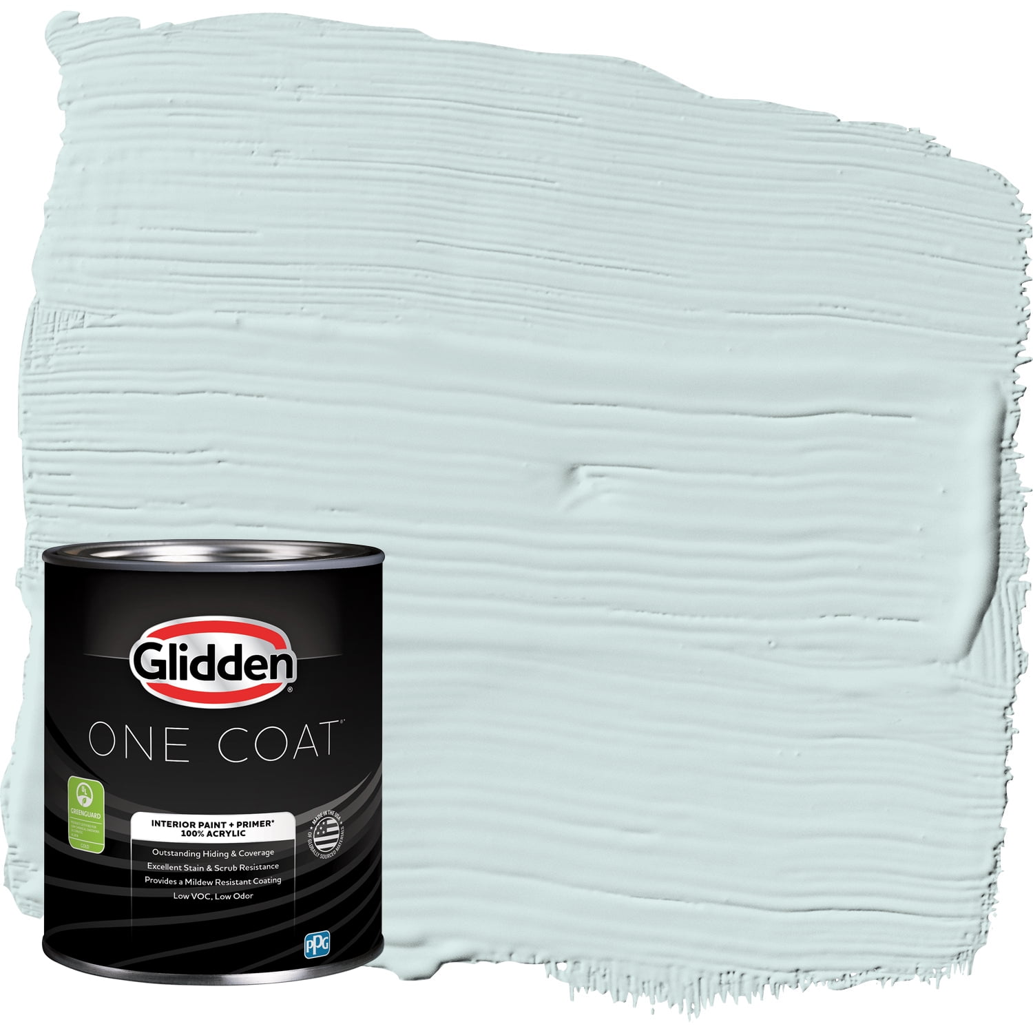 Glidden One Coat Interior Paint and Primer, Watery Blue / Blue, 1 Quart