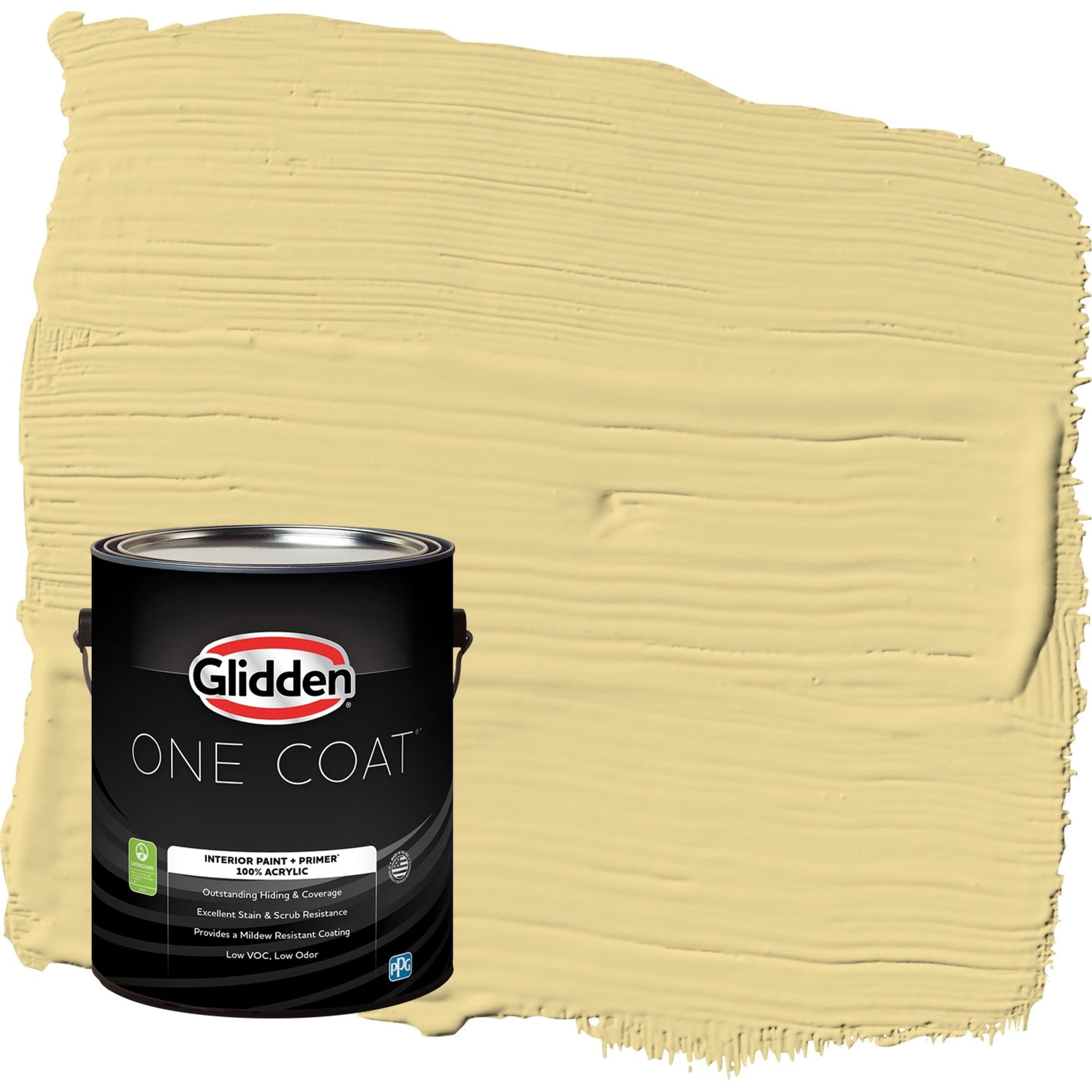 Glidden One Coat Wayward Wind / Yellow Flat Interior Paint with Primer, 1 Gallon