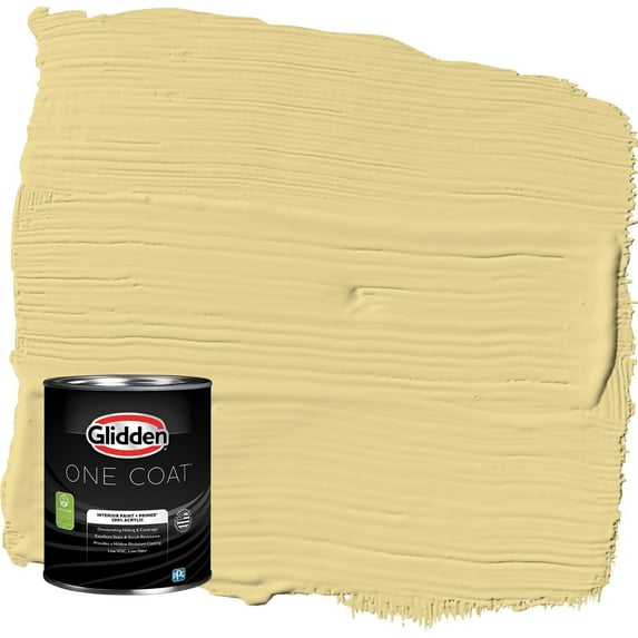 Glidden One Coat Wayward Wind / Yellow Flat Interior Paint with Primer, 1 Quart