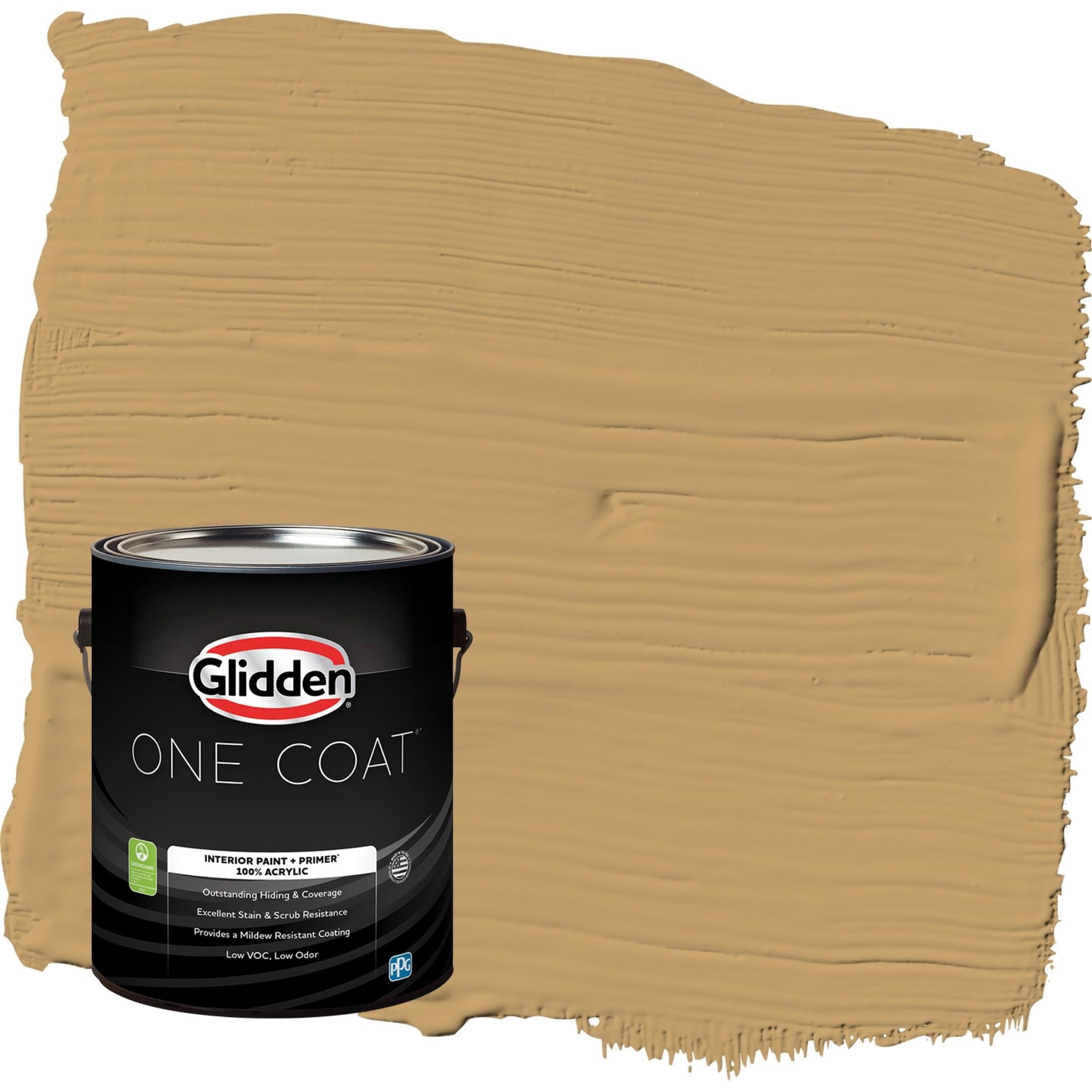 Glidden One Coat Welcome Home / Yellow Flat Interior Paint with Primer, 1 Gallon
