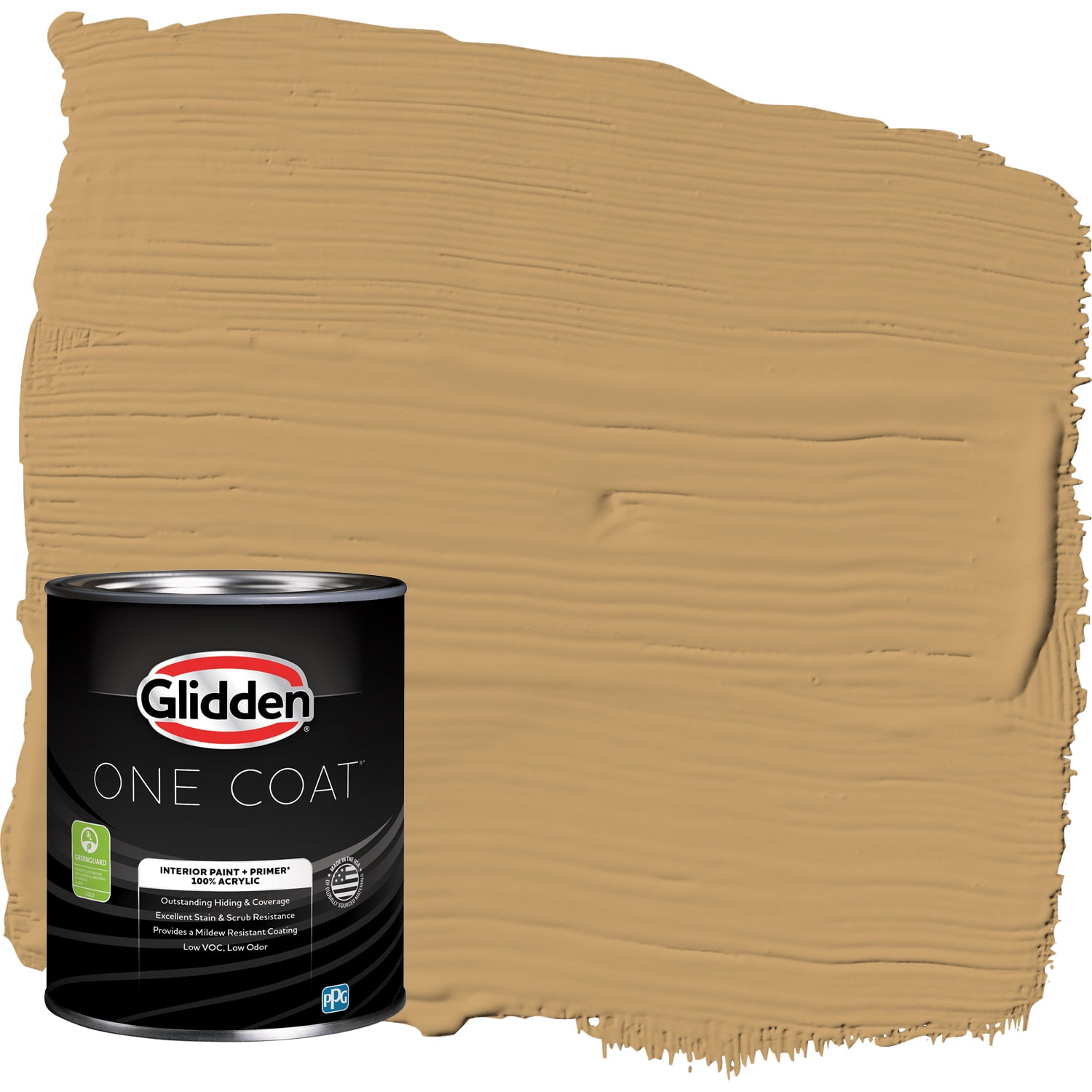Glidden One Coat Interior Paint and Primer, Welcome Home / Beige, 1-Quart, Flat