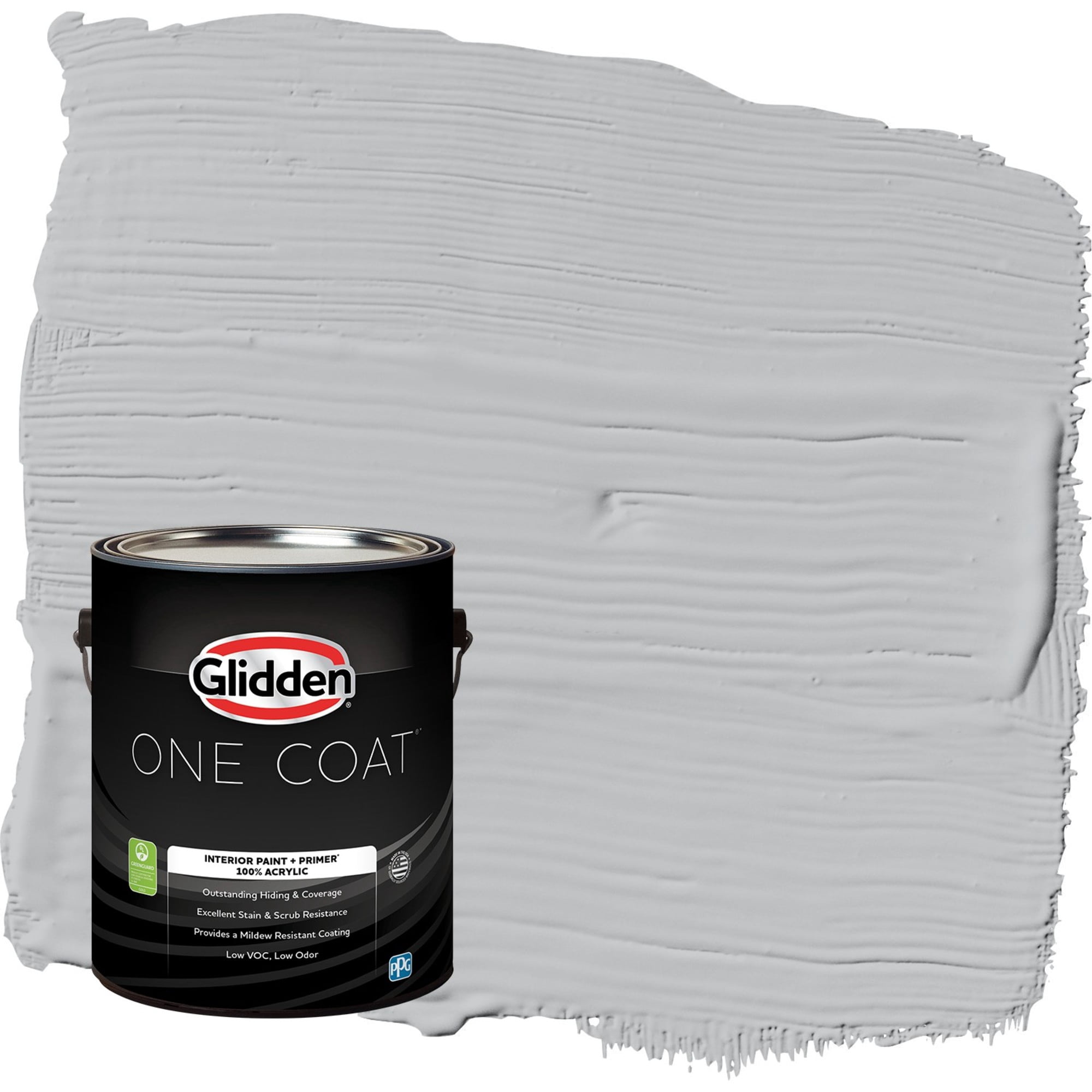 Glidden One Coat Whirlwind / Gray Flat Interior Paint with Primer, 1 Gallon