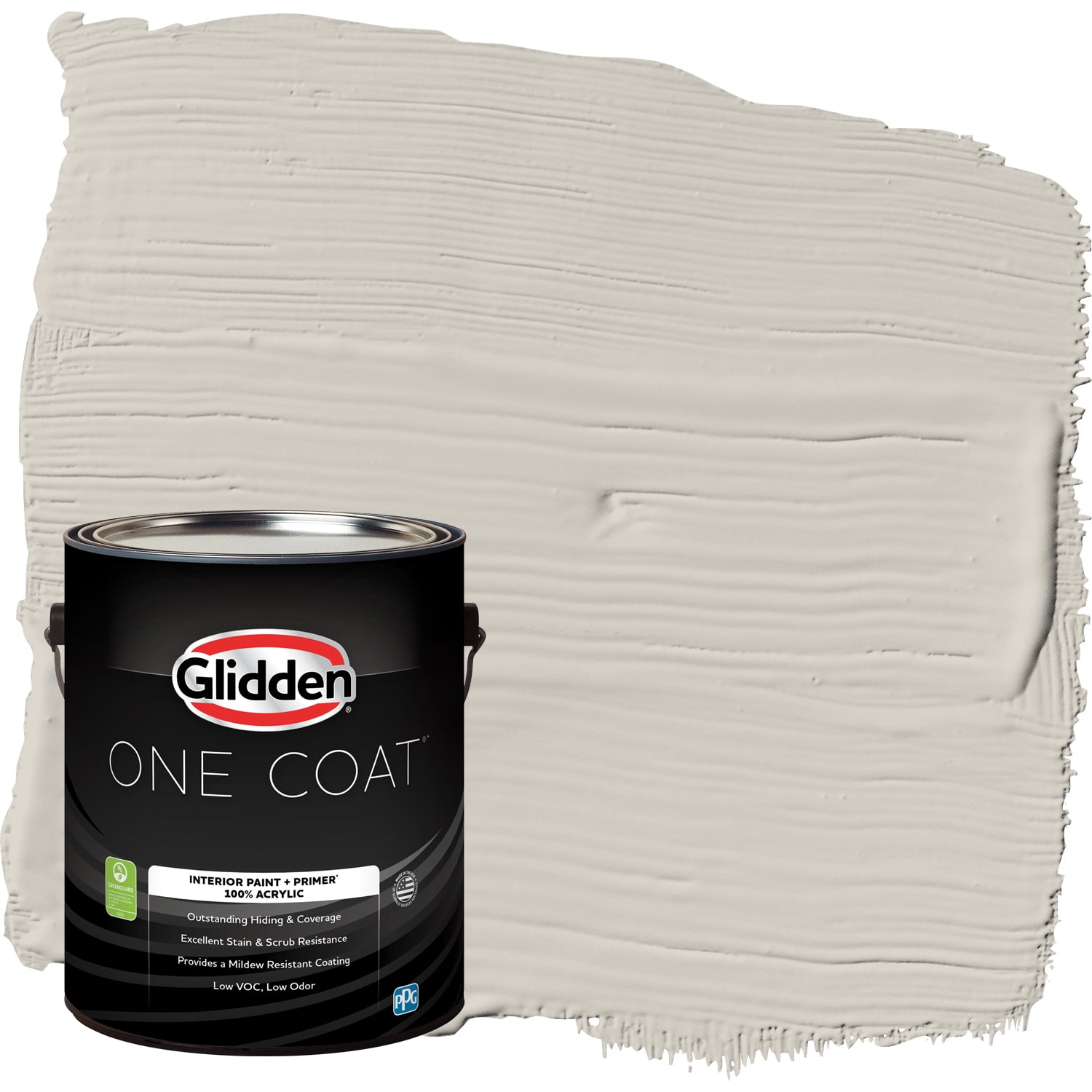 Glidden Interior Paint + Primer: Greige/Whiskers, One Coat, Eggshell, 1-Gallon