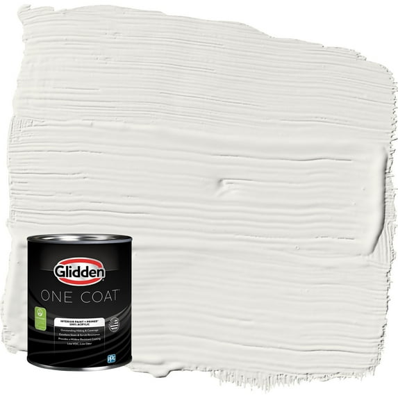 Glidden One Coat Willow Springs / White Semi-Gloss Interior Paint with Primer, 1 Quart