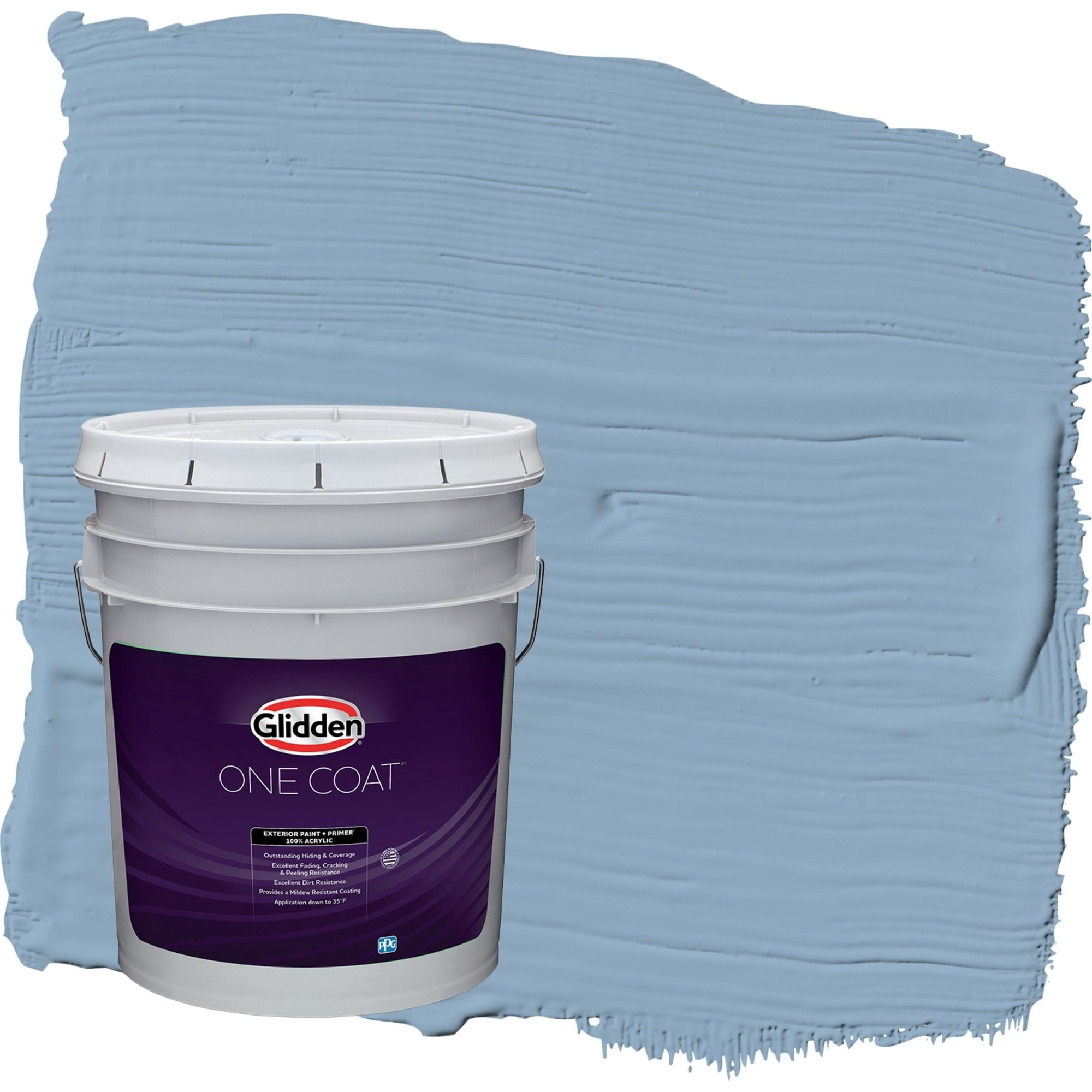 Glidden One Coat Kaleidoscope / Blue Satin Exterior Paint with Primer, 5 Gallon