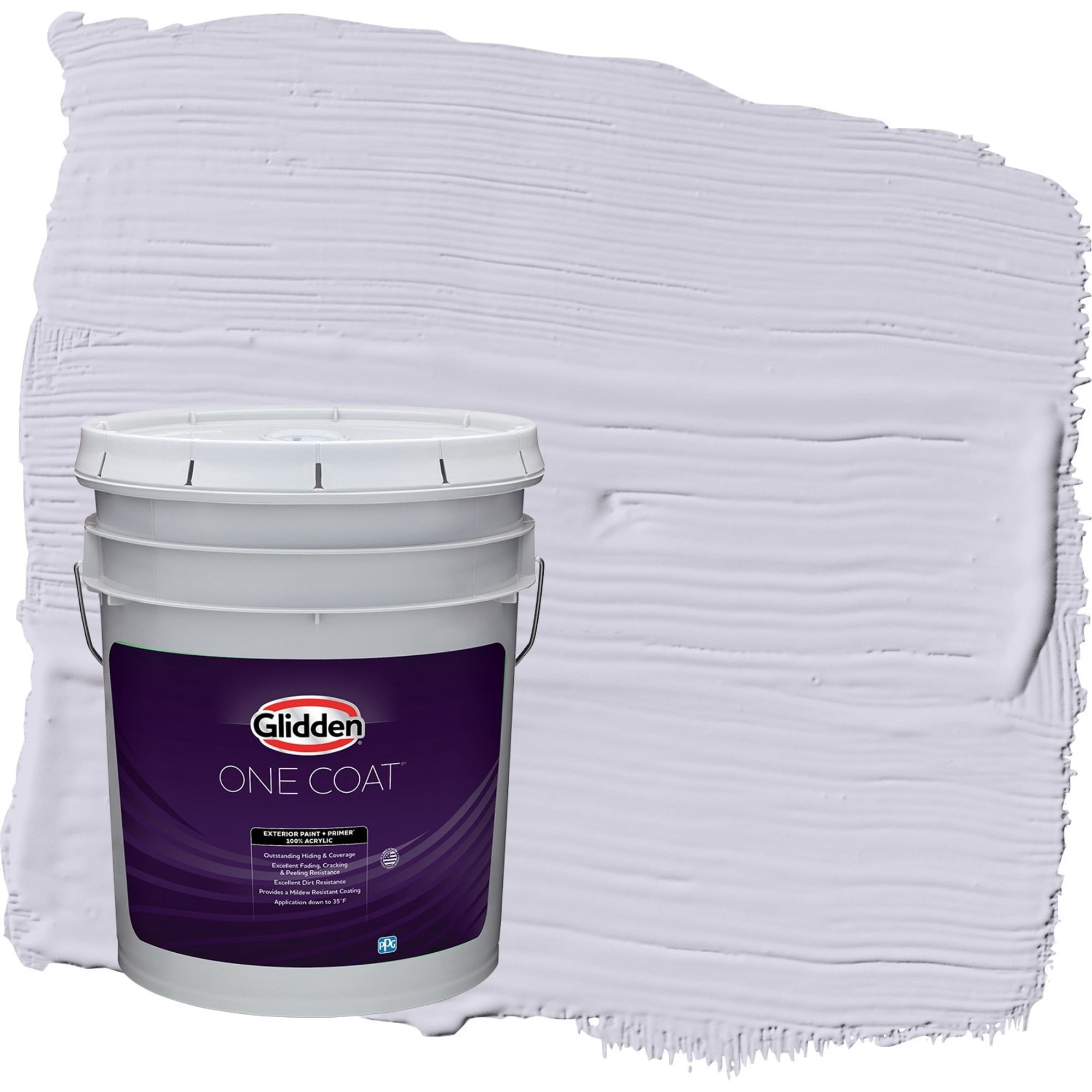 Glidden One Coat Lavender Haze / Purple Flat Exterior Paint with Primer, 5 Gallon