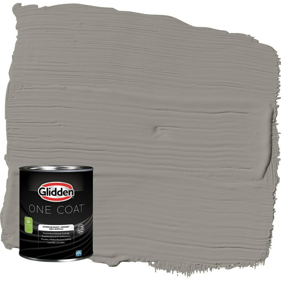 Glidden One Coat Lazy Afternoon / Gray Flat Interior Paint with Primer, 1 Quart