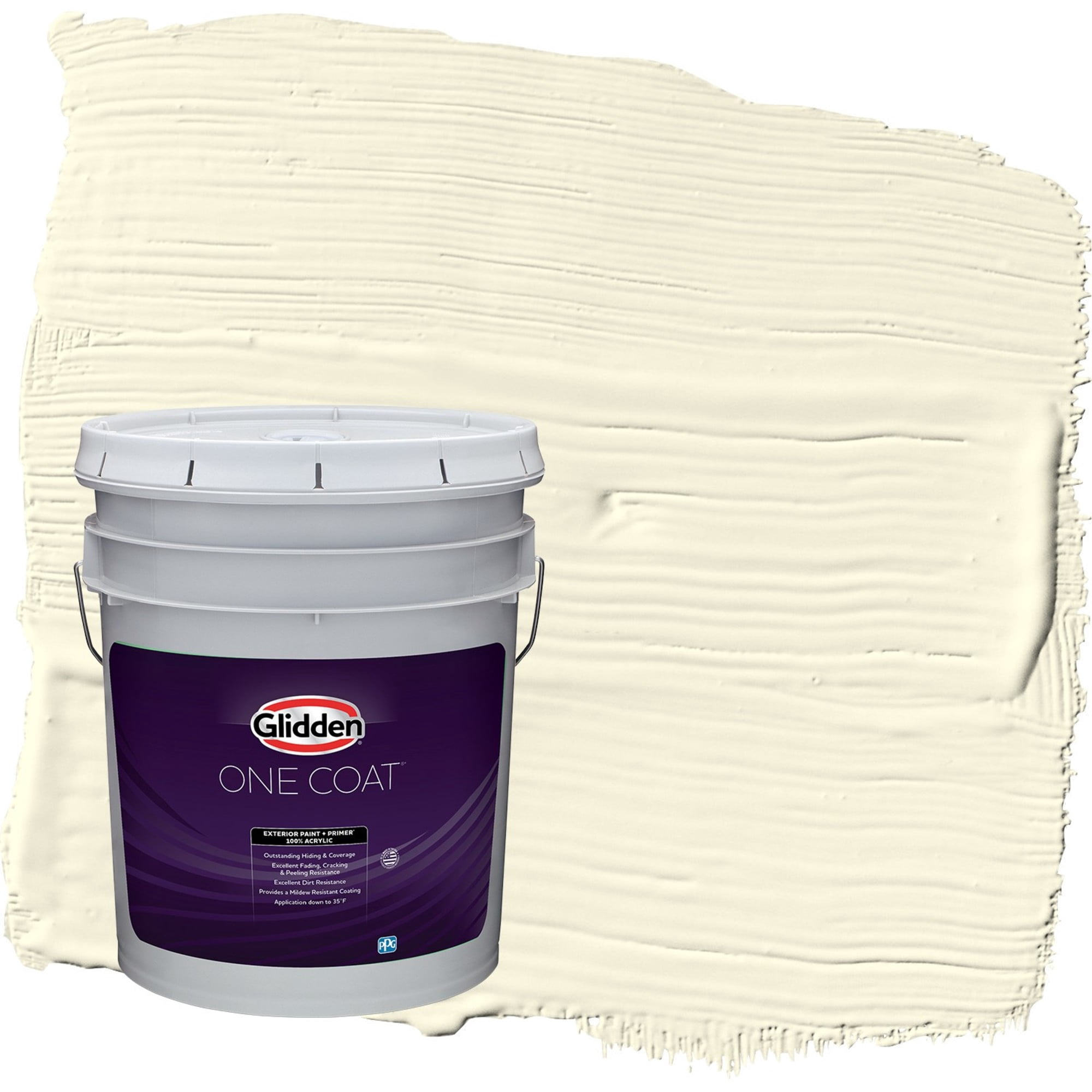 Glidden One Coat Lotus Flower / Yellow Flat Exterior Paint with Primer, 5 Gallon