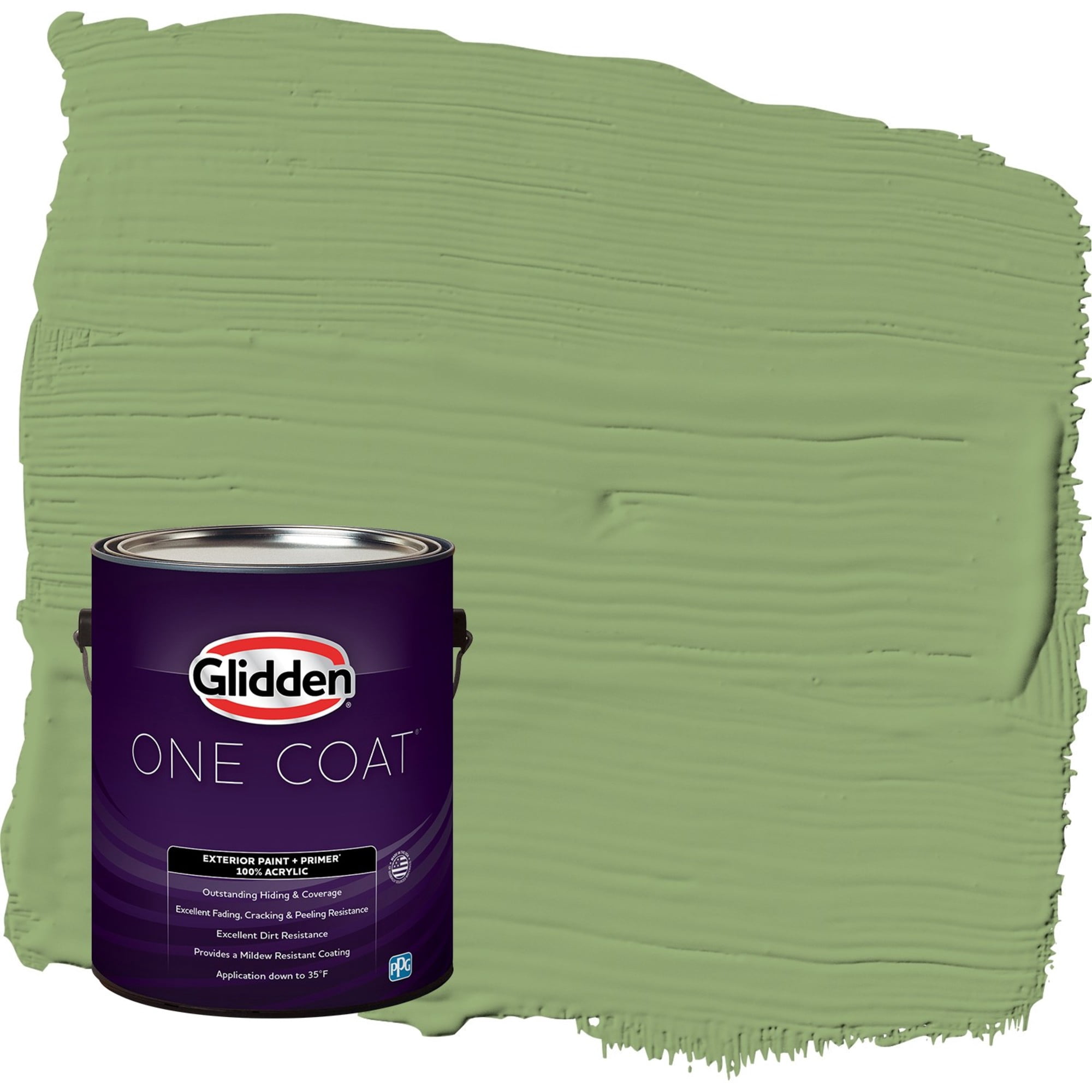 Glidden One Coat Luscious Lime / Green Satin Exterior Paint with Primer, 1 Gallon